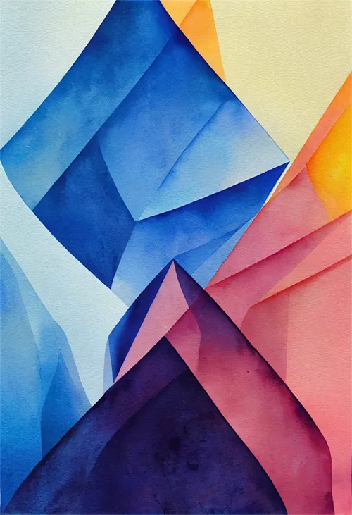 abstract geometric watercolor digital artwork