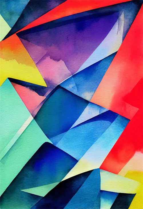 abstract geometric watercolor digital artwork