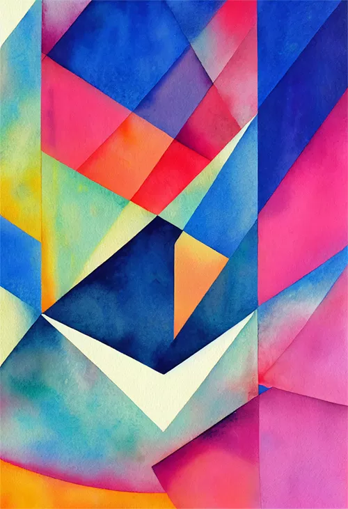 abstract geometric watercolor digital artwork