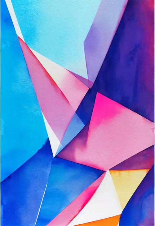 abstract geometric watercolor digital artwork