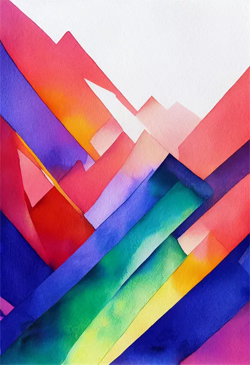 abstract geometric watercolor digital artwork